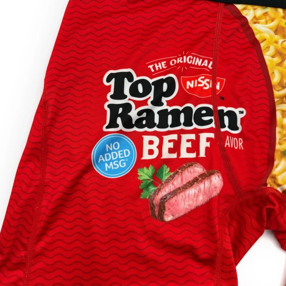 Odd Sox Top Ramen Noodle Boxer Briefs Mens Large Underwear Beef Red Black Gift